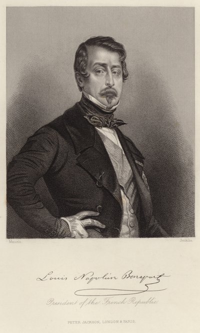Porträtt av Louis-Napoleon Bonaparte av French School