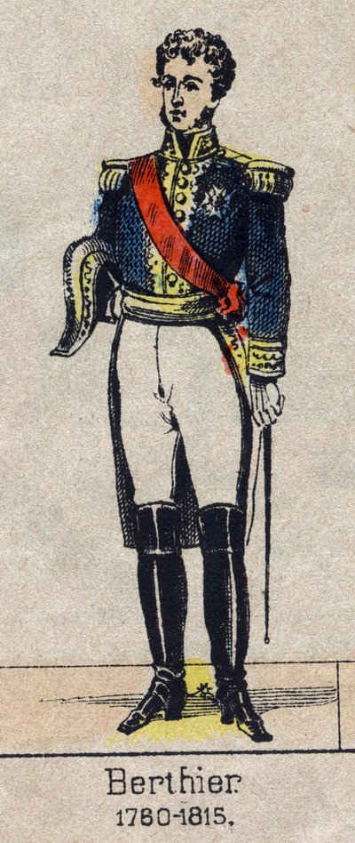 Porträtt av Louis Alexandre (Louis-Alexandre) Berthier (1753-1815), prins av Neuchatel, Marechal av Frankrike - Bild av Epinal från slutet av 1800-talet - Privat samling av French School