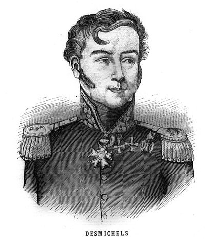 Porträtt av Louis Alexis Desmichels, fransk general (1779-1845). Gravyr i "Les Illustrations De L