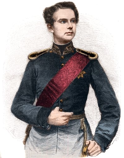 Porträtt av Ludwig II av Bayern (1845-1886), kung av Bayern. av French School