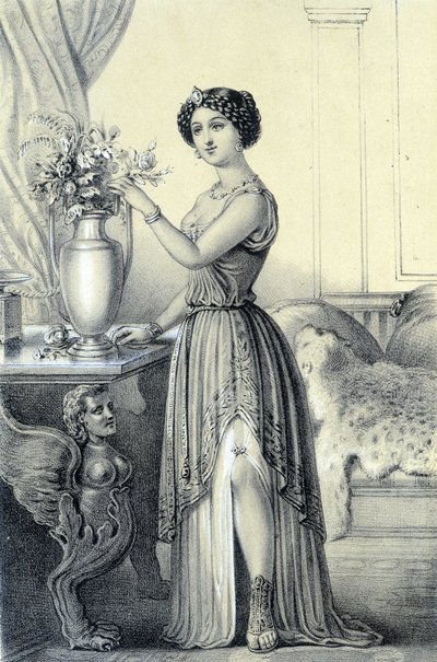 Porträtt av Mademoiselle de Fontenay eller Teresa (Theresa eller Terezia) Cabarrus, känd som Madame Tallien (Talien) - i "Galerie historique de la Revolution francaise" av Albert Maurin av French School