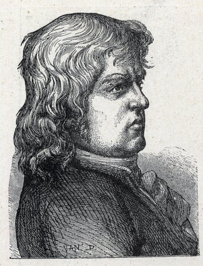 Porträtt av Marc Guillaume Alexis Vadier (1736 -1828), fransk revolutionär politiker. Gravyr från 1889. Privat samling. av French School