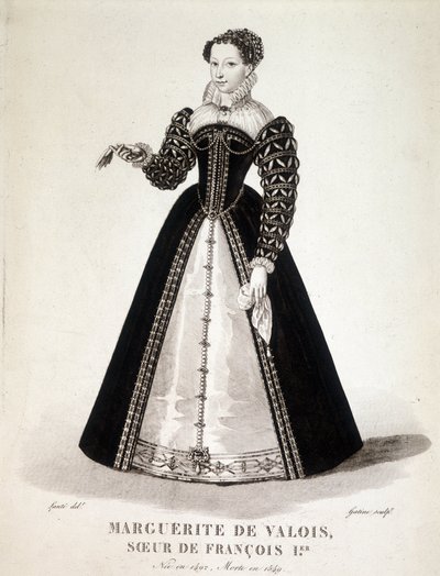 Porträtt av Margareta av Navarra (1492-1549) Drottning av Navarra och poetinna - 1800-talet av French School