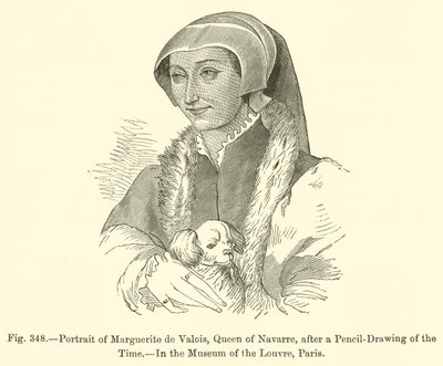 Porträtt av Marguerite de Valois, drottning av Navarra (gravyr) av French School