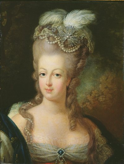 Porträtt av Marie-Antoinette de Habsbourg-Lorraine (1755-93) av French School