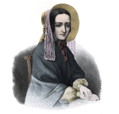 Porträtt av Marie Fortunee Capelle, Marie Lafarge (Madame) (1816-1852) fransk brottsling”” gravyr från 1800-talet av French School