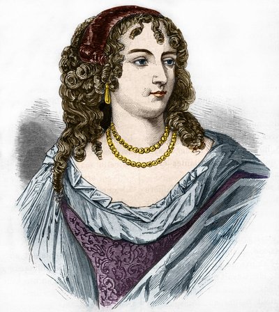 Porträtt av Marion Delorme (Marie de Lon, Demoiselle de Lorme av French School