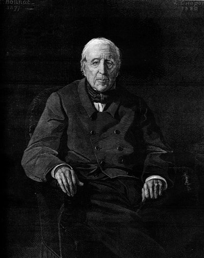 Porträtt av Marthe Camille Bachasson, greve av Montalivet (1801-1880), fransk politiker. Gravyr i "" Le Monde Illustré"" nr 1190 av 17 januari 1880. av French School