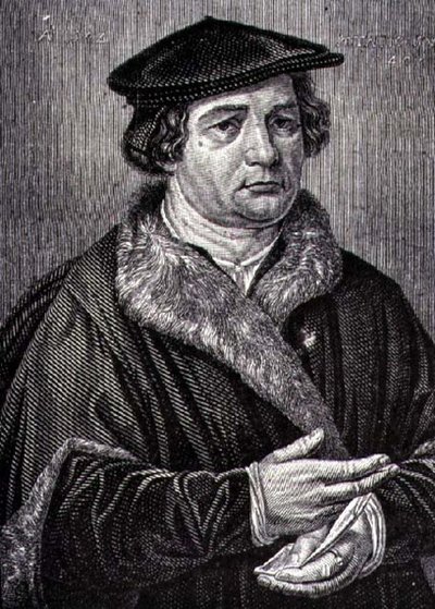 Porträtt av Martin Luther (1483-1546) tysk religiös reformator (gravyr) av French School
