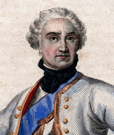 Porträtt av Maurice de Saxe (1696-1750), tysk militär i fransk tjänst och Frankrikes generalmarskalk. av French School