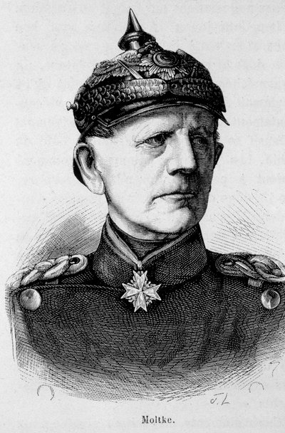Porträtt av Moltke, tysk fältmarskalk (1800 - 1891) - i "" L