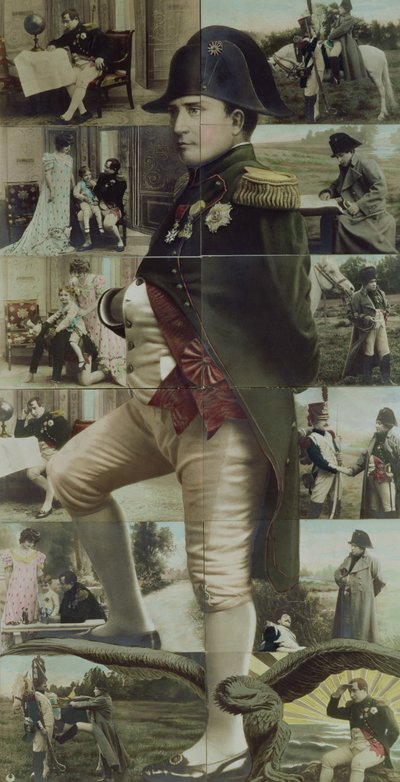 Porträtt av Napoleon Bonaparte (1769-1821) och scener från hans liv, 1800- och 1900-talet (färgad bild) av French School