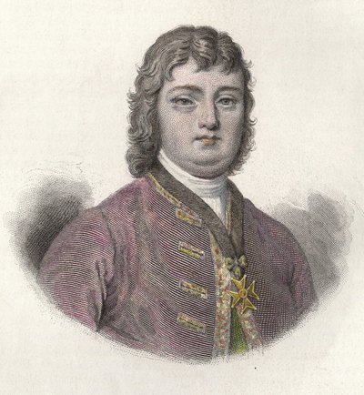Porträtt av Nicolas Roze dit le Chevalier Roze (1675-1733), fransk militär och guvernör. i "Portraits des Hommes Useful" av French School