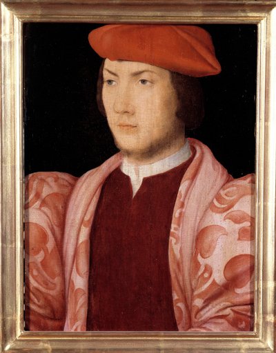 Porträtt av Odet de Coligny, kardinal av Chatillon 1534 (ljumskeson till Gaspard de Coligny, Marechal av Frankrike och bror till amiral Gaspard de Coligny) (1517-1571) omkring 1535 Målning av den franska skolan på 1500-talet. Dämpa. 0,32x0,23m. Versaille av French School