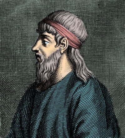 Porträtt av Parmenides av Elea (fl.c 5:e f.Kr.) grekisk filosof. av French School