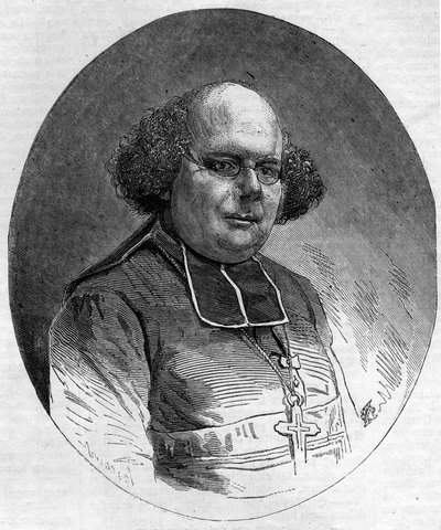 Porträtt av Patrice Cruice (1815-1866), biskop av Marseille från 1861 till 1865. Gravyr i "" Le Monde Illustré"" nr 232 den 21 september av French School