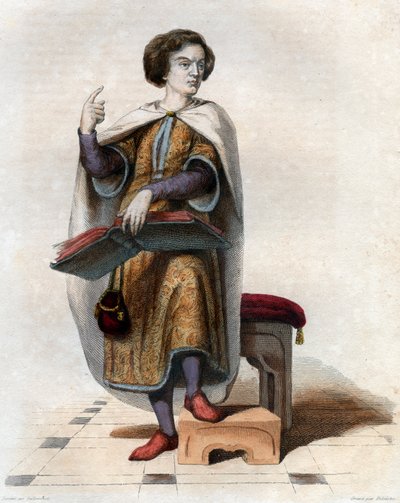 Porträtt av Peter Abelard (Pierre Abailard) (Pierre Abeilard) (1079-1142), fransk skolastisk filosof, teolog och logiker. av French School