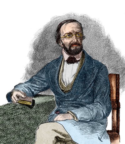 Porträtt av Peter Gustav Dirichlet (1805-1859), tysk matematiker. 1800-talet. av French School