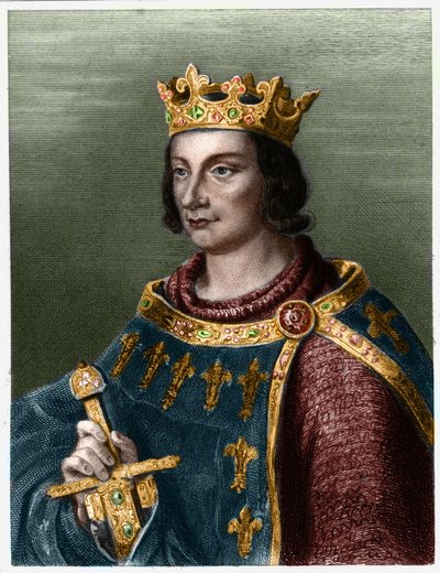 Porträtt av Filip III av Frankrike, känd som Philippe le Hardi (1245-1285) (kapeternas dynasti).- i "" Histoire des Francais"" av Lavallee, gravyr, sd. av French School