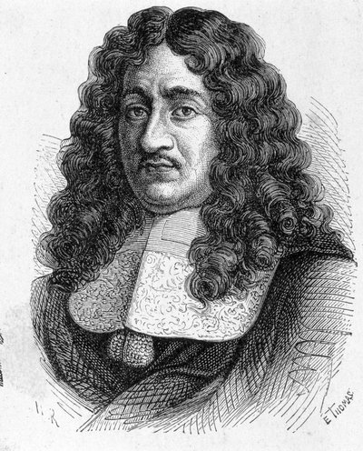 Porträtt av Pierre Paul de Riquet (1604 - 1680), fransk ingenjör som byggde kanalen du midi - i "Album de la Science; berömda vetenskapsmän; Stora upptäckter””” 1896. av French School