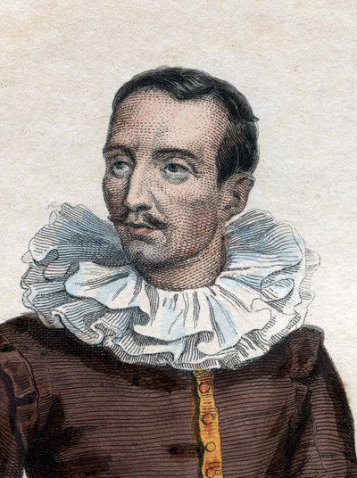 Porträtt av Pierre de Bourdeille, herre (och abbe) av Brantome (1535-1614), fransk historiker, soldat och biograf. av French School