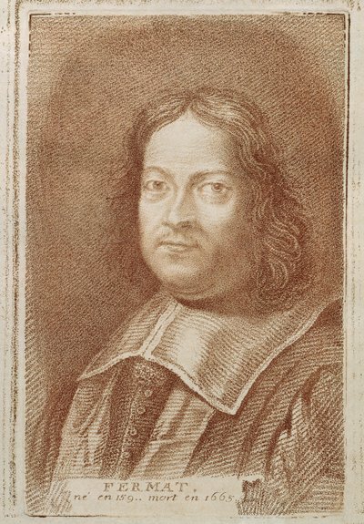 Porträtt av Pierre de Fermat (1601-1665) från Histoire des Mathematiciens av Alexandre Saverien, mitten av 1700-talet av French School