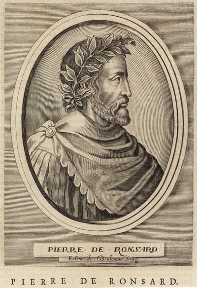 Porträtt av Pierre de Ronsard av French School