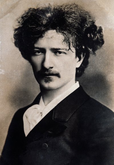 Porträtt av den polske kompositören Ignacy Jan Paderewski (1860-1941) av French School