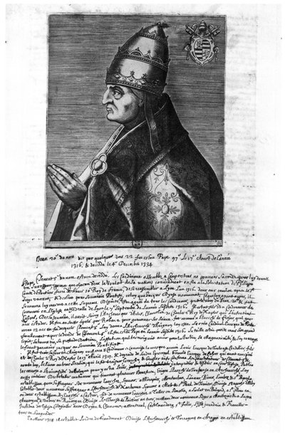 Porträtt av påven Johannes XXII (1244-1334) av French School
