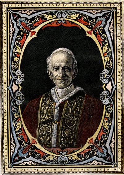 Porträtt av påven Leo XIII (Leone XIII, Gioacchino Pecci av French School