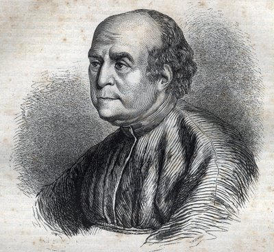 Porträtt av påven Nicholas V (1398-1455) Gravyr i "Påvarnas historia" (...) Drottningkonungens och kejsarnas brott genom århundradena" av Maurice Lachatre av French School
