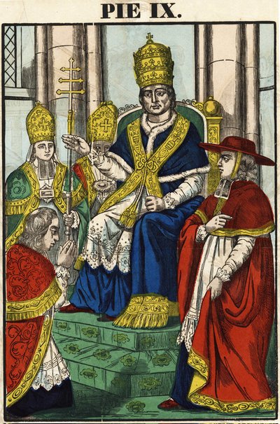 Porträtt av påven Pius IX (1792 - 1878) av French School