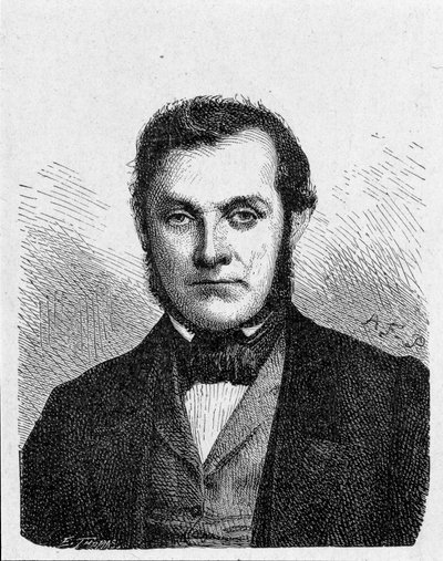 Porträtt av Robert Wilhelm Bunsen (1811 - 1899). tysk kemist.- i "" Album of Science; berömda vetenskapsmän; Stora upptäckter””” 1896. av French School