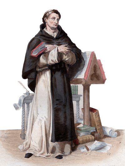 Porträtt av Saint Bernard de Clairvaux (1090-1153), fransk abbot och byggare av den reformerande cistercienserorden. av French School