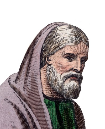 Porträtt av Saint Gregory of Tours (538-594), fransk historiker och biskop av Tours. av French School