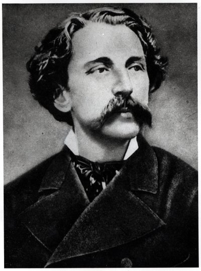 Porträtt av Stephane Mallarme (1842-98), c.1873 av French School