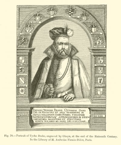 Porträtt av Tycho Brahe, graverad av Gheyn, i slutet av 1500-talet (gravyr) av French School