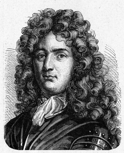 Porträtt av Vauban (1633 - 1707). (Sébastien Le Prestre de Vauban) (marskalk av Frankrike och militäringenjör) - i "" Album de la Science; berömda vetenskapsmän; Stora upptäckter””” 1896. av French School