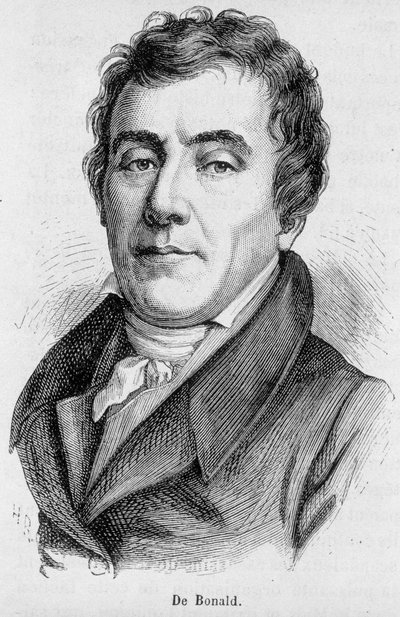 Porträtt av Viscount Louis de Bonald (1754 - 1840), fransk politisk författare - i "L