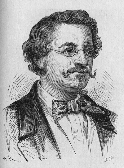 Porträtt av Wilhem Hofmann, kemist - i "" Album of Science; berömda vetenskapsmän; Stora upptäckter””” 1896. av French School