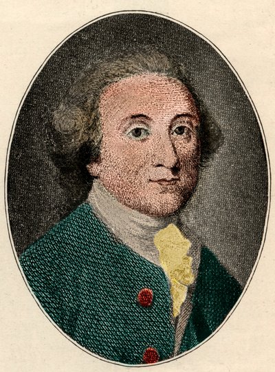 Porträtt av William Whitehead (engelsk poet) (1715-1785). av French School