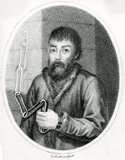 Porträtt av Emelyan Pugachev, 18tn Centura av French School