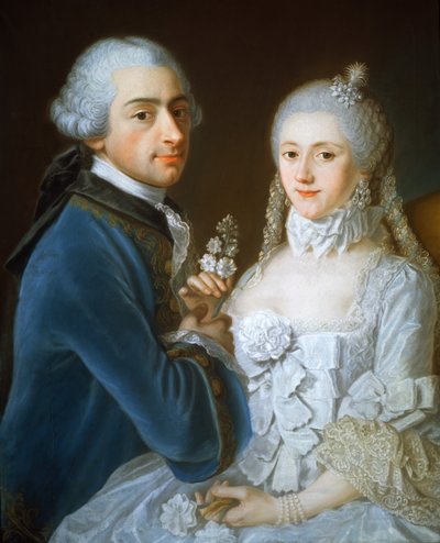 Porträtt av ett gift par, 1752 av French School