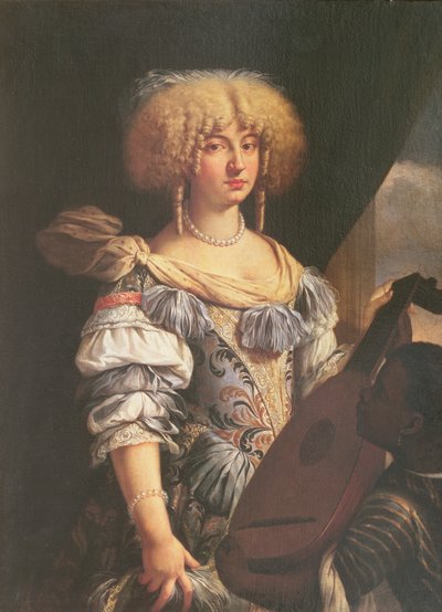 Porträtt av en kvinna med en morisk sida av French School