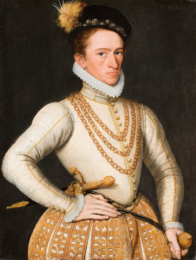 Porträtt av en okänd fransk adelsman, 1560-9 av French School