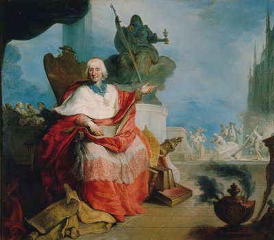 Porträtt av kardinal Louis Antoine de Noailles (1651-1729), ärkebiskop av Paris av French School