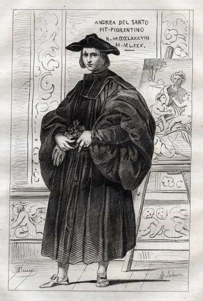 Porträtt av den italienska målaren Andrea del Sarto (Andrea d