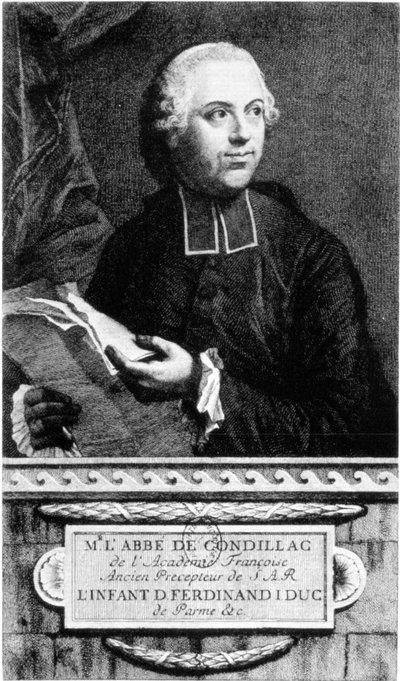 Porträtt av Abbe Etienne Bonnot de Condillac (1715 - 1780) fransk filosof. av French School