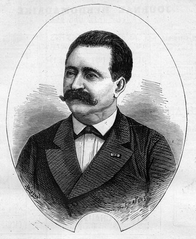Porträtt av "" Doktor Nicolay"" (Faure Nicolay, fransk magiker?). Gravyr i "" Le Monde Illustré"" nr 1052 av 9 juni 1877. av French School