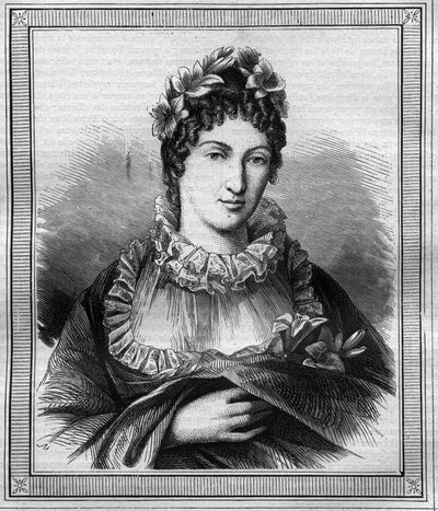 Porträtt av hertiginnan av Angouleme Marie Therese Charlotte av Frankrike känd som Madame Royale (1778-1851) Gravyr i "Histoire des Papes-Kings-Queen and Emperors through the Centuries" av Maurice Lachatre av French School